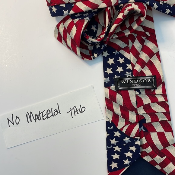 Americana Windsor Patriotic Tie Red White Blue American Flag Necktie - Picture 7 of 10